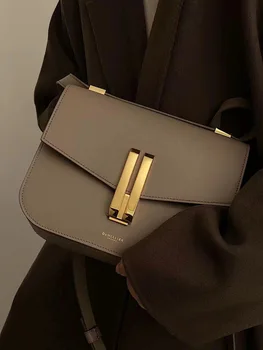 Новая модная простая кожаная высококачественная текстура, маленькая квадратная сумка с большой емкостью, сумка через плечо, сумка для тофу на одно плечо подмышкой