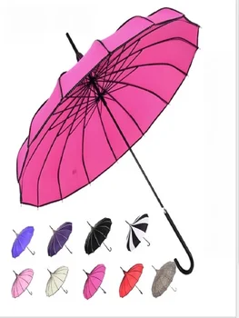 (20 шт./лот) Высококачественный прямой однотонный модный зонт-пагода для солнца и дождя 9 цветов
