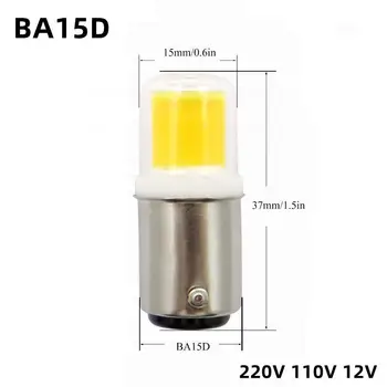 Светодиодные лампы B15, Галогенные Лампы мощностью 7 Вт с регулируемой яркостью, Эквивалент 50 Вт, AC110V/220 В, 12 В BA15 Bin-pin Base, COB Лампы для домашнего освещения