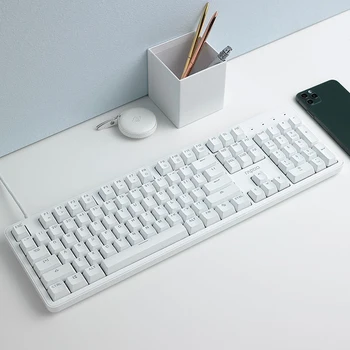 Новая Проводная механическая клавиатура Rapoo MT710 104 клавиши с белой Подсветкой, Проводная механическая игровая клавиатура