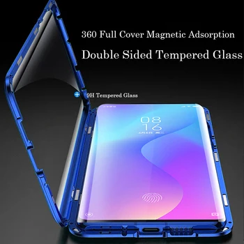 Металлический магнитный чехол с полной защитой 360 Для Samsung Galaxy Note8 9 10 Plus 20, Ультра двусторонняя стеклянная прозрачная крышка