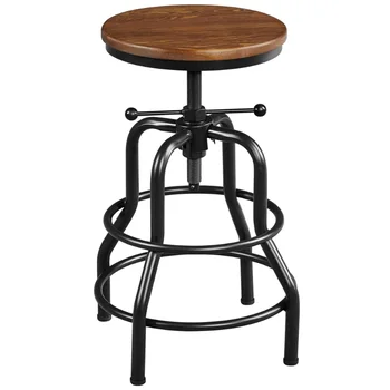 Высота стойки барного стула винтажного металлического промышленного для кухни, бар-ресторан, коричневый