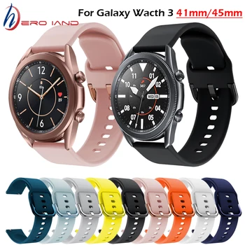 Силиконовый ремешок для Samsung Galaxy Watch 3 LTE, ремешок для Samsung Watch3 45 мм 41 мм Active 2, сменный браслет, ремешок для часов
