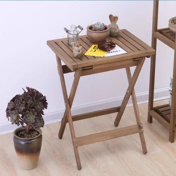 Многофункциональный Простой стол для хранения в стиле ретро, складные столы из массива Дерева, Переносной Чайный столик, Ноутбук, Деревянный стол