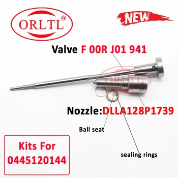 Комплект для ремонта клапана ORLTL F00RJ01941 Распылитель дизельной форсунки DLLA128P1739 (0433172063) Для CASE CUMMINS 87708024 4944476 0445120144