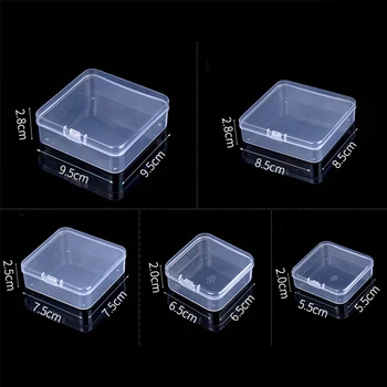 Мини-пластиковая коробка Прямоугольная Полупрозрачная коробка Упаковочная коробка Чехол Для хранения Пылезащитный Прочный Прочный контейнер для хранения ювелирных изделий