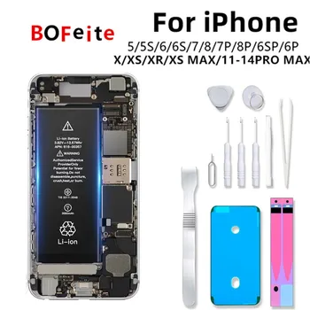 Для iPhone 14 13 12 11 pro max X XS XR XSMAX 5S 6 6S 7 8 Plus 7p Замена Аккумулятора телефона Оригинальной Емкости Bateria для Apple
