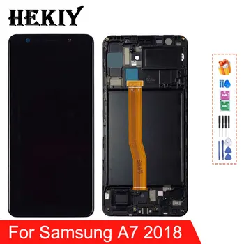 AAA + OLED A750 ЖК-дисплей Для Samsung Galaxy A7 2018 ЖК-дисплей SM-A750F A750F A750 Дисплей С Рамкой, Замена сенсорного экрана, Дигитайзер