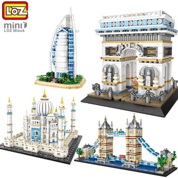 LOZ Blocks Всемирно известная архитектура Лондонская башня Модель моста Коллекция Burj Al Arab Подарок для детей Игрушки Рождественский подарок 1028