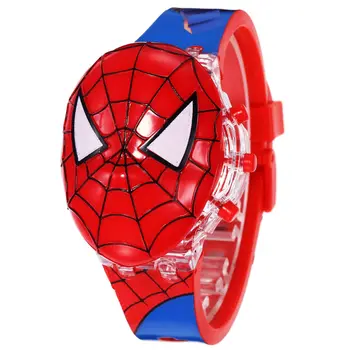 Капитан США Marvel Человек-паук, Светомузыкальные Детские мультяшные электронные часы, детские игрушки, подарок на Международный день защиты детей