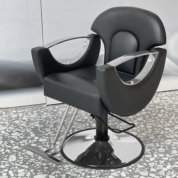 Кресло для парикмахерского салона, Поворотное Кресло для стрижки Волос, Регулируемый Макияж, Женский Черный Табурет-седло, Украшение для маникюрного салона