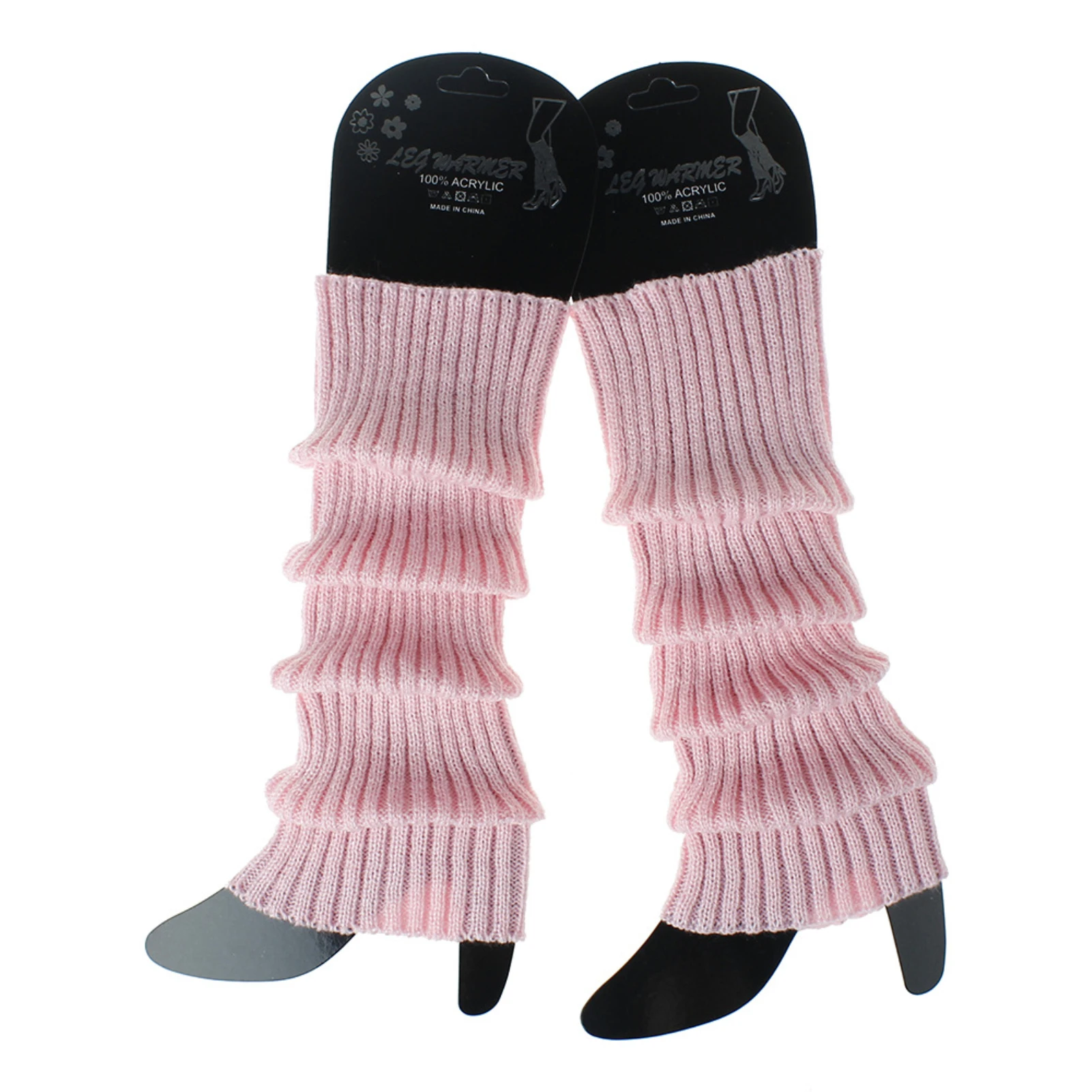 1 Пара Осенне-зимних спортивных гетр в рубчик для женщин и девочек, вязаные носки для вечеринки5