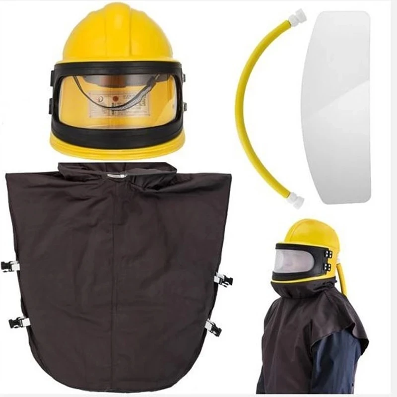 1 комплект защитной пленки для пескоструйной обработки из ПВХ, АБС, система подачи кислорода, защитный шлем для пескоструйной обработки, защитная маска1