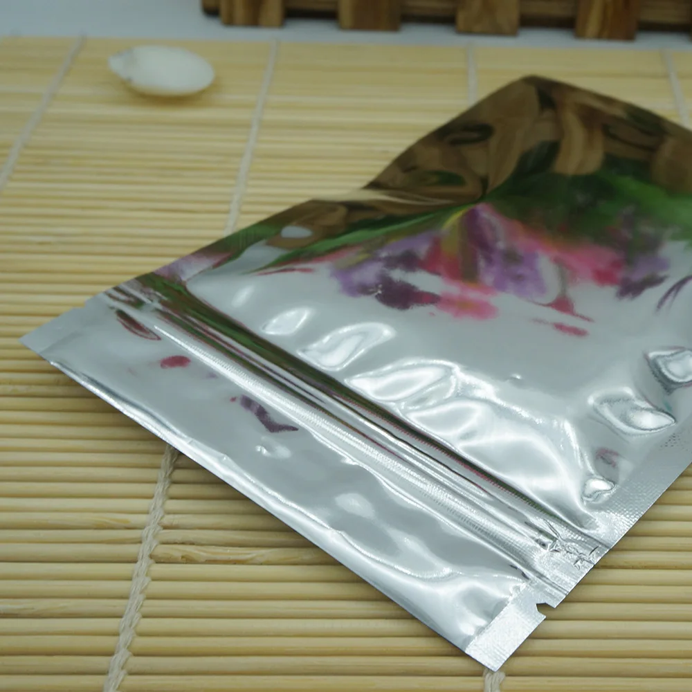 100шт, 14x20 см, многоразовые упаковочные пакеты из алюминиевой фольги на молнии - Серебристый алюминирующий пакет для еды, Самоуплотняющаяся подарочная упаковка для закусок2