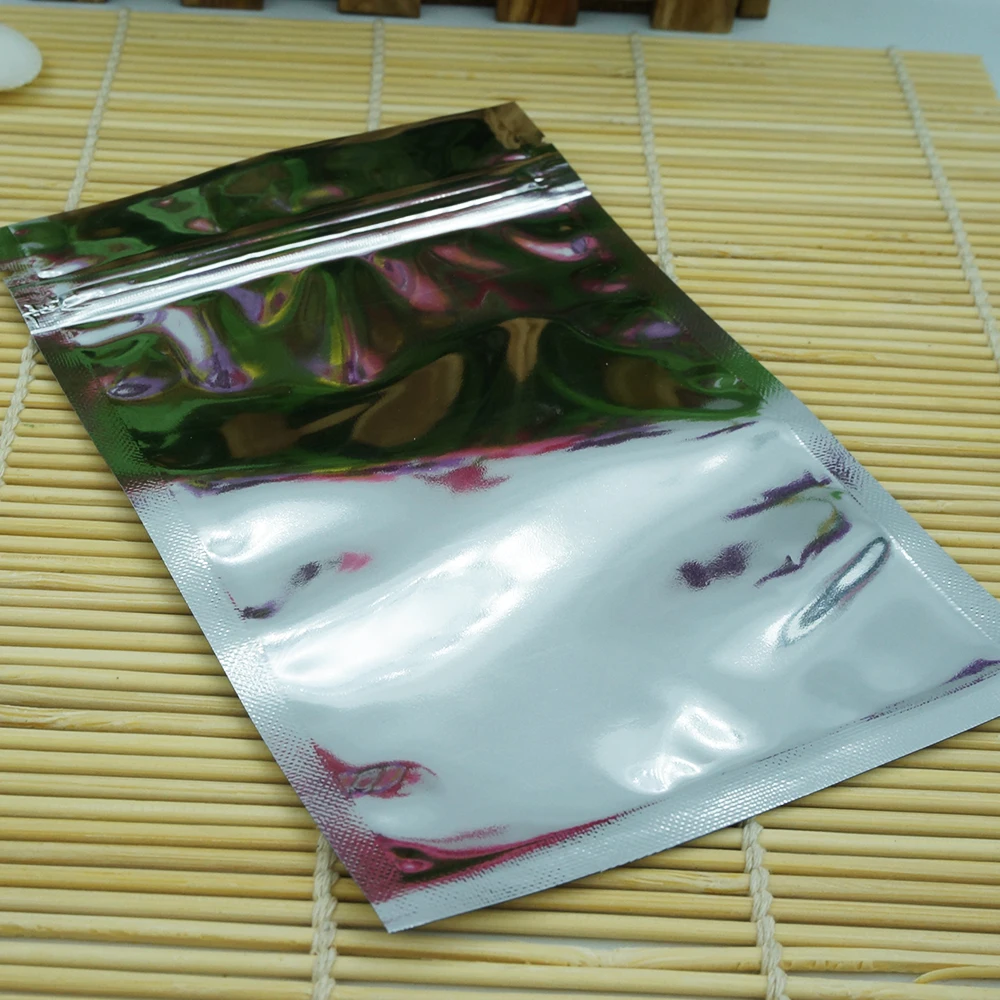 100шт, 14x20 см, многоразовые упаковочные пакеты из алюминиевой фольги на молнии - Серебристый алюминирующий пакет для еды, Самоуплотняющаяся подарочная упаковка для закусок3