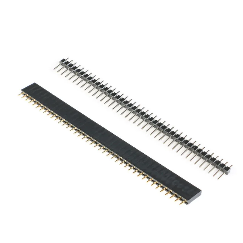 10шт 5 пар 40-контактных 1x40 Однорядных Штекерных и женских 2,54 Разъемных Штыревых разъема PCB JST для Arduino Черный4