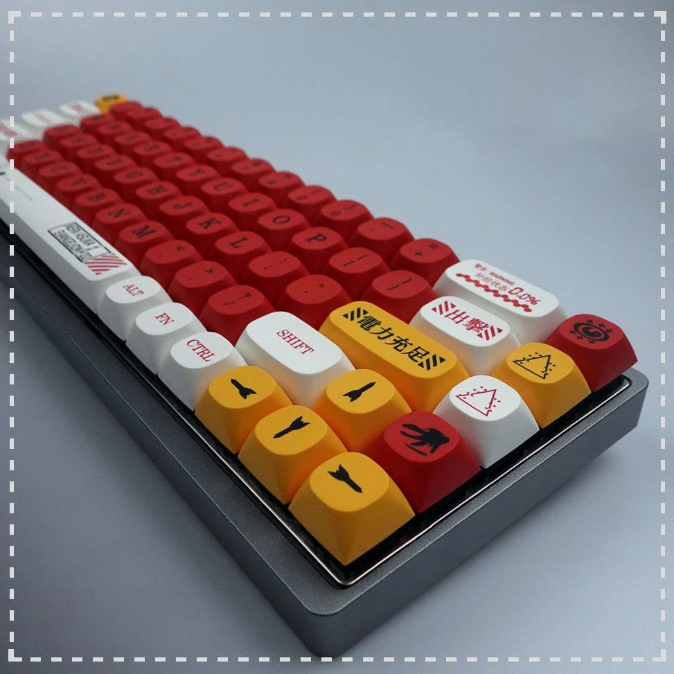 136 Клавишный Колпачок для ключей сублимации красителя PBT XDA Profile EVANGELION-02 Keycaps для Переключателей Cherry Gateron MX Механическая клавиатура Геймера2