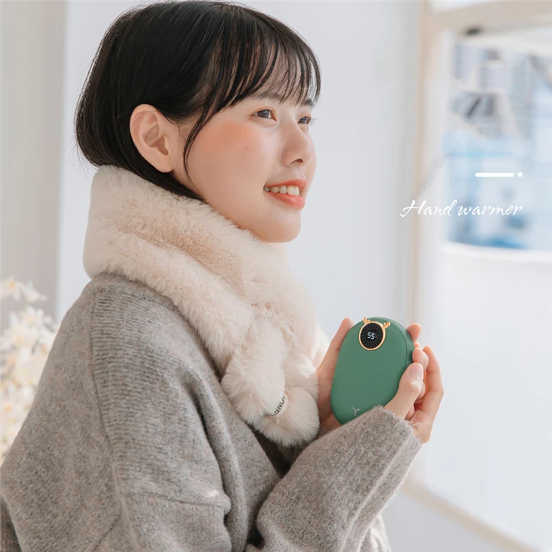 2 в 1 Грелка для рук Power Bank 10000 мАч Портативное зарядное устройство с цифровым дисплеем Mini Powerbank для Xiaomi Mi iPhone 12 Samsung Poverbank4