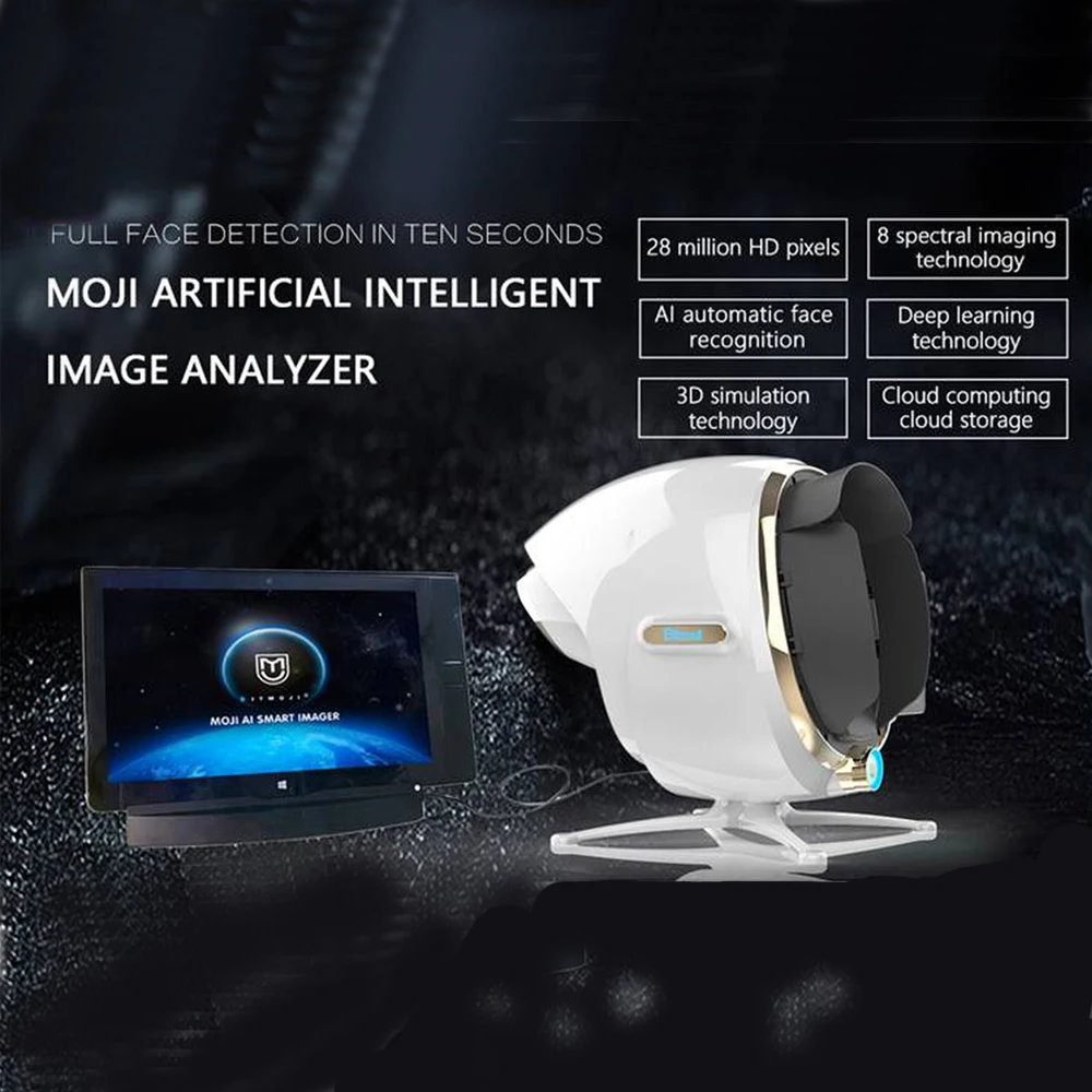 2023 Moji AI Skin Tester Максимальная версия С Ipad Anlayzer Для тестирования кожи лица, Пор, Мелких морщин и угрей, Оборудование для Салона красоты4