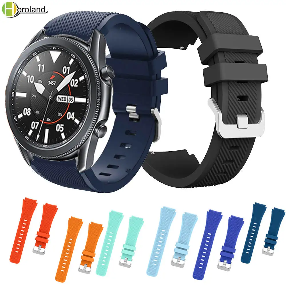 22 ММ силиконовый ремешок для Samsung Galaxy Watch 3 45 мм ремешок для умных часов Браслет-напульсник ремешок для часов Garmin Vivoactive 40