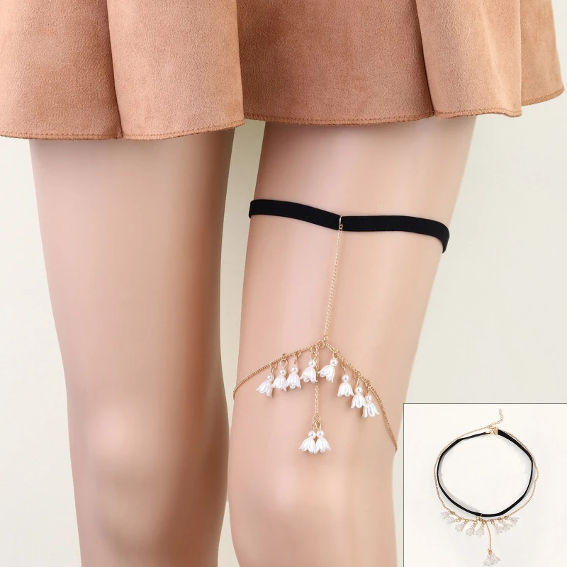 2XPC Женская Цепочка с кисточками в форме цветка, Многослойная цепочка, Женская летняя юбка-бикини, цепочка для ног1