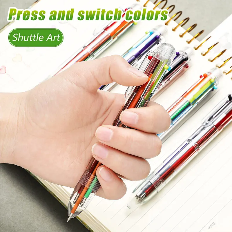 30 шт. Шариковая ручка, маркер, Корейская креативная канцелярская ручка, 6 цветов В 1, Шариковая ручка, цветные школьные принадлежности для детей3