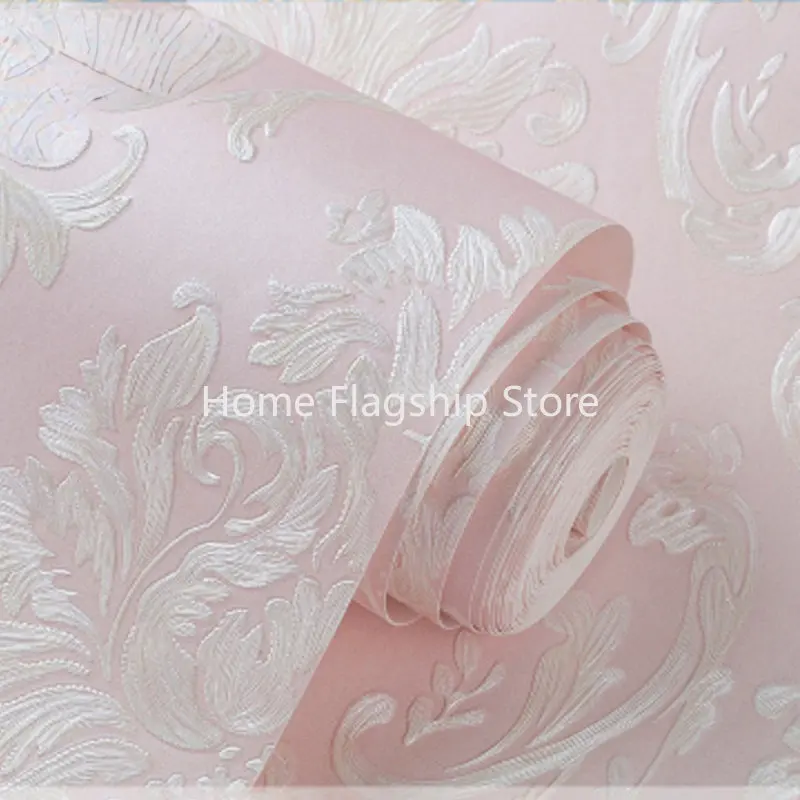 3D Розовые обои с цветочным Рисунком, Текстура стены спальни для девочек, Наклейки на стену, Контактная бумага, Рулон обоев для домашнего декора 20231