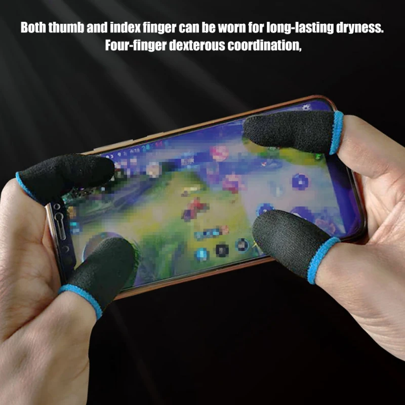 5 пар игровых перчаток для мобильных телефонов, защищающих от пота пальцы, перчатки для игры с нескользящим сенсорным экраном, рукава для большого пальца1