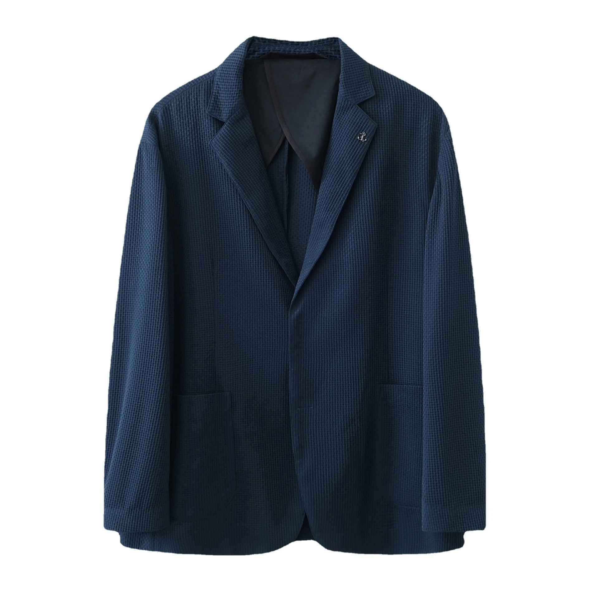 5995-2023 Осенне-зимний новый продукт, мужской костюм, деловой, повседневный, простой, в сетку, однобортный, западный жакет, мужское верхнее пальто0