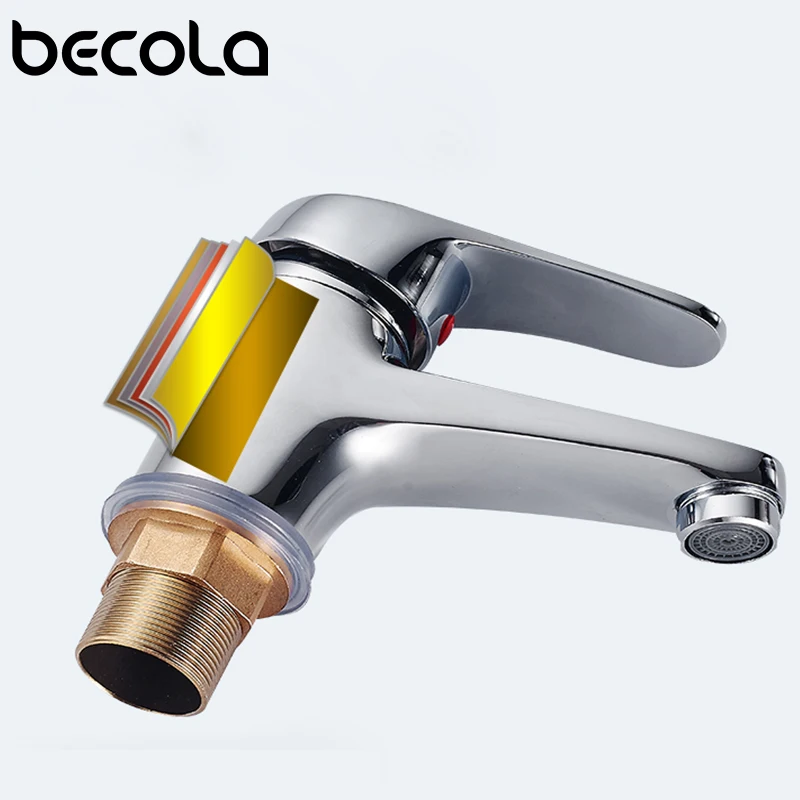Becola хромированный смеситель для раковины, смеситель для ванной комнаты, кран для раковины с одной ручкой, кран для ванны с горячей и холодной водой на бортике, 51013