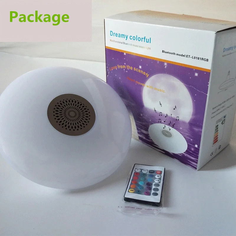 Bluetooth динамик лампа Музыкальная лампа ампула светодиодная лампа E27 110V 220V 18W RGB ночник с дистанционным управлением для бара домашний прожектор4