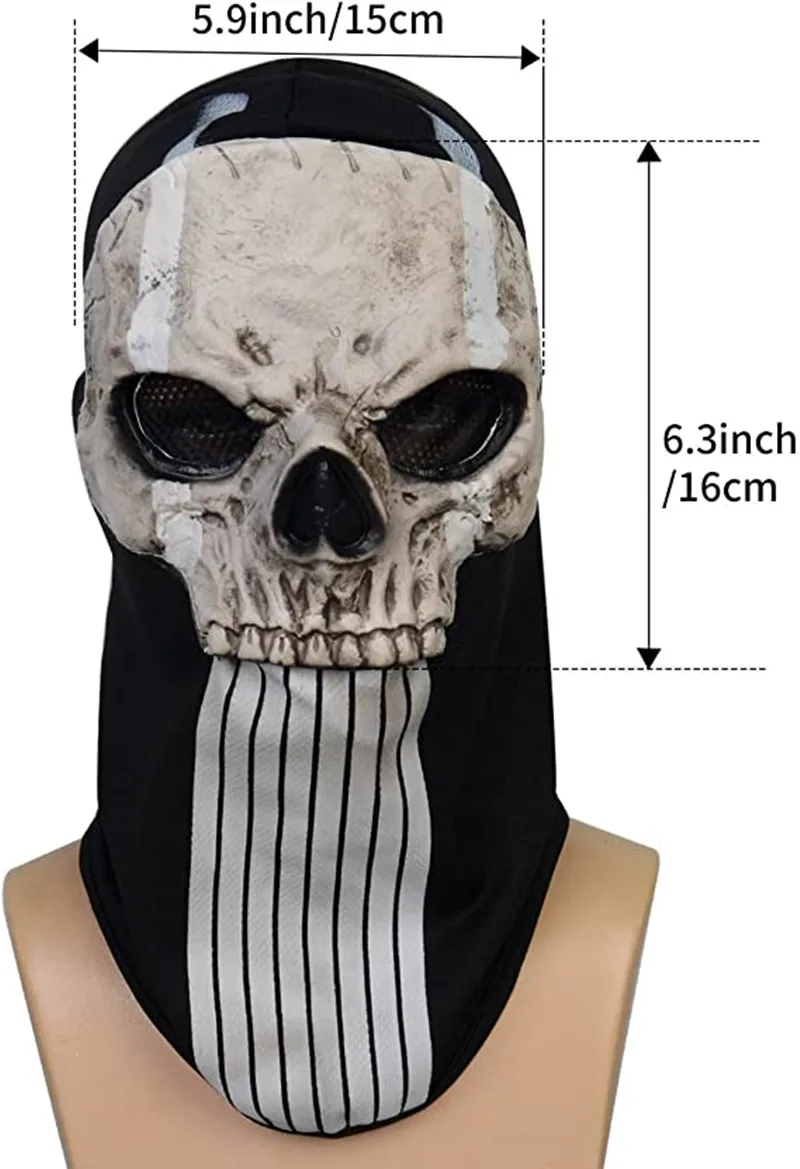 Call of Duty Маска Призрака, маска с черепом, маска для всего лица, костюм, маска для спорта, Хэллоуина, Косплея4