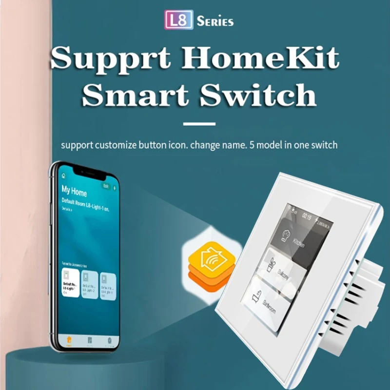 CoRui WiFi ЖК сенсорный Экран Умный Настенный Выключатель света для Штор Smart 4 В 1 Home Switch Поддержка приложения Homekit И голосового Управления Siri1