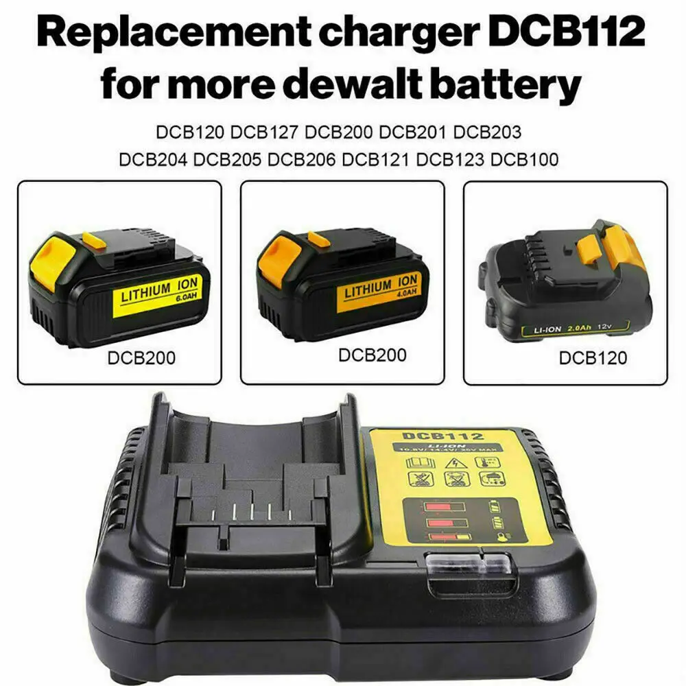 DCB206 DCB205 или DCB112 Литий-ионный Аккумулятор Зарядное Устройство Для Dewalt 10,8 V 12V 14,4 V 18V Dcb101 Dcb200 Dcb140 Dcb105 Dcb200 2021 100% Новый1