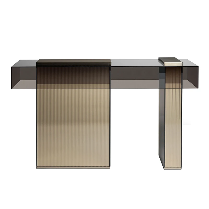 GY Итальянский доступный роскошный стиль Входной шкаф Стеклянный у стены Консольные столики Стол для входа в прихожую Вид сбоку4