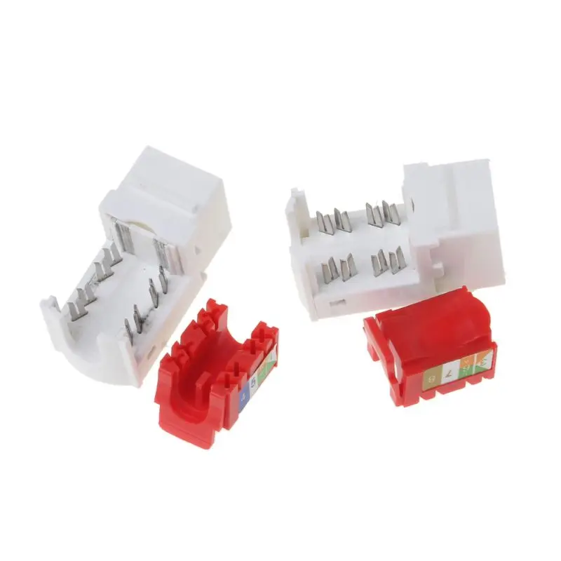 Gigabit Ethernet RJ45 CAT6 Красочные модули Keystone беззубого типа Без инструментов Информационная розетка для подключения3