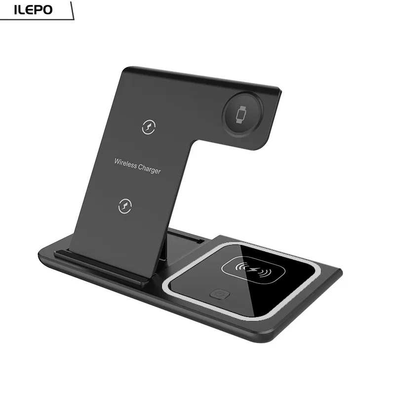ILEPO 15 Вт 3 в 1 Беспроводная Подставка Для Зарядного устройства Для iPhone 13 12 11 Apple Watch Складная док-станция для Быстрой зарядки Airpods Pro5