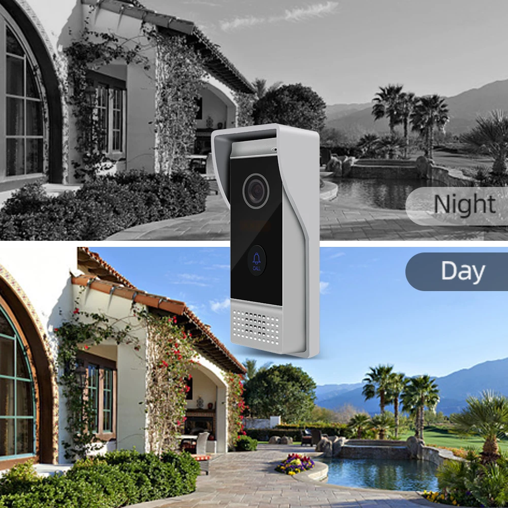 Jeatone 7-Дюймовый Беспроводной/WiFi Умный IP-видеодомофон с 3 мониторами ночного видения + камера для дверного звонка 720P3