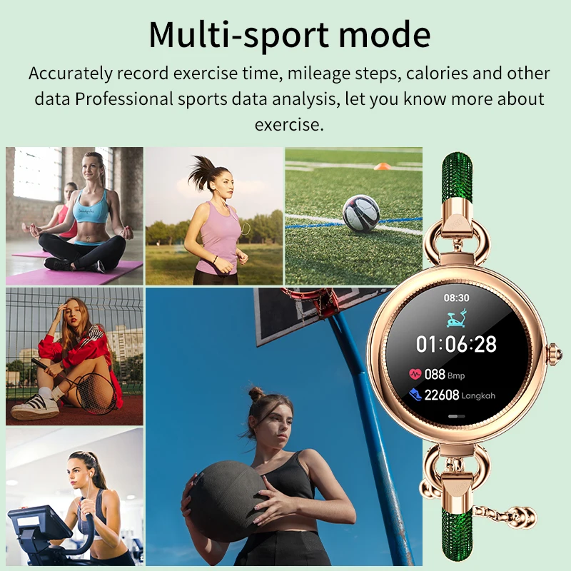 LIGE, новый женский умный браслет, Спортивный фитнес-трекер, часы для сна, IP67, водонепроницаемые, женские умные часы с массивным циферблатом2