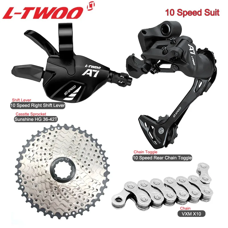 LTWOO A7 1X10 Комплект Переключателей Скоростей для MTB Велосипедного Костюма Sunshine 36/42 T Casstte Звездочка VXM X10 Цепь для Горного Велосипеда0