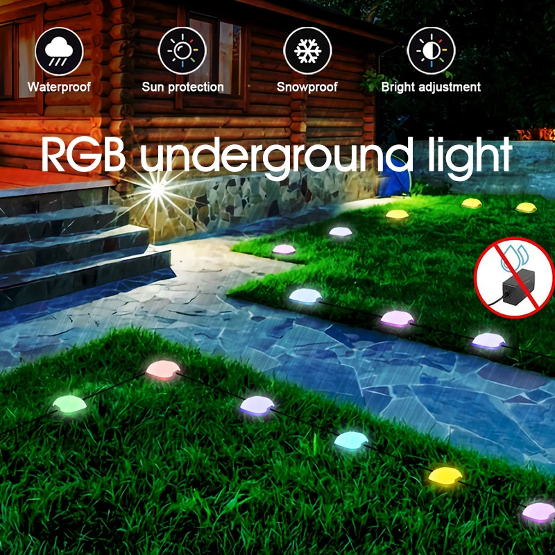 MINGBNE 15 шт. Уличная RGB Умная Газонная Лампа 12 Вт IP67 Водонепроницаемые Светодиодные Точечные Светильники Tuya APP/Голосовое Управление с Alexa/Google для Garde2