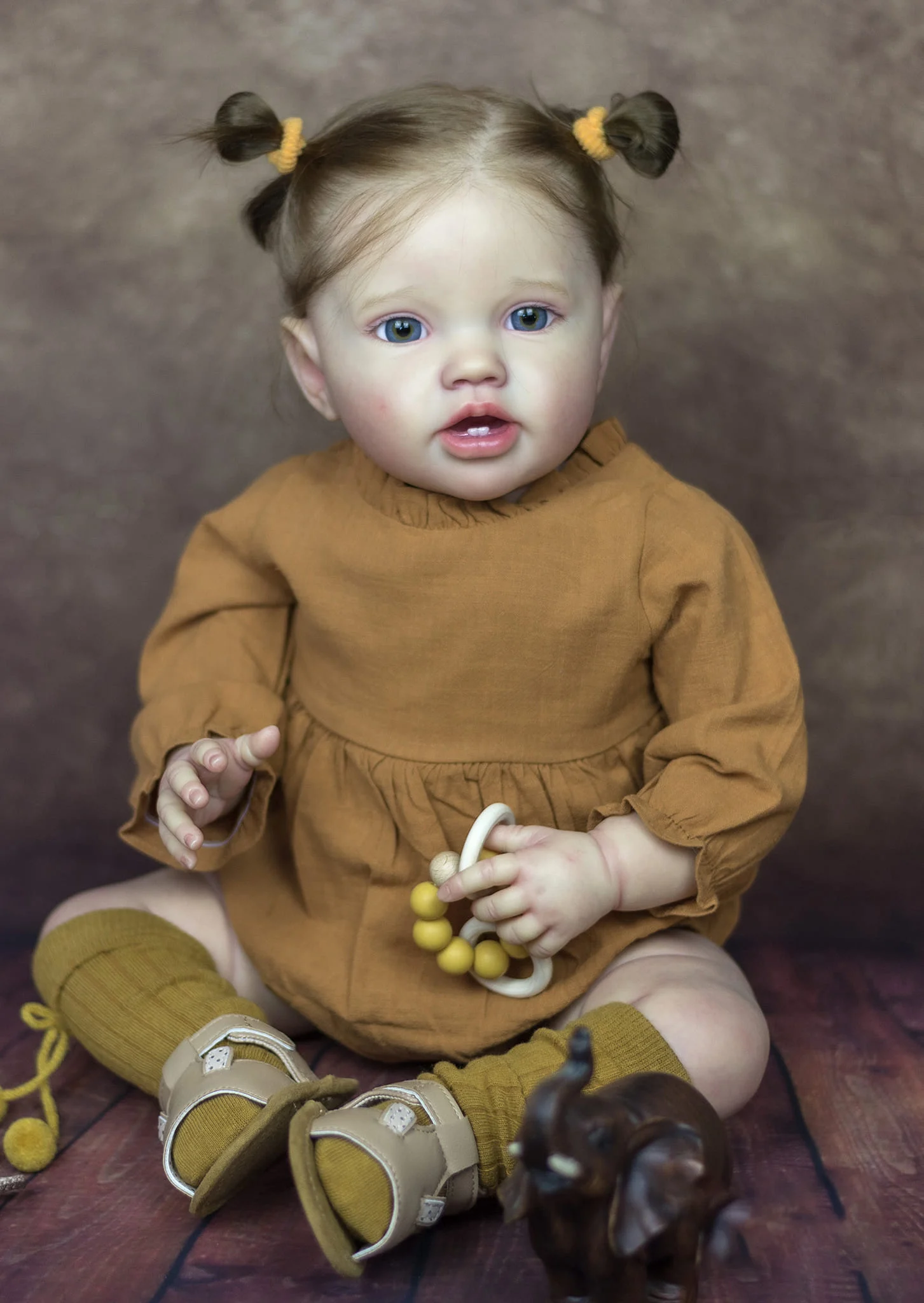 NPK 24-Дюймовая Кукла для Новорожденных Малышей Reborn Lottie Princess Girl реалистичная Мягкая На Ощупь 3D-Художественная Кукла с Ручными Корневыми Волосами1