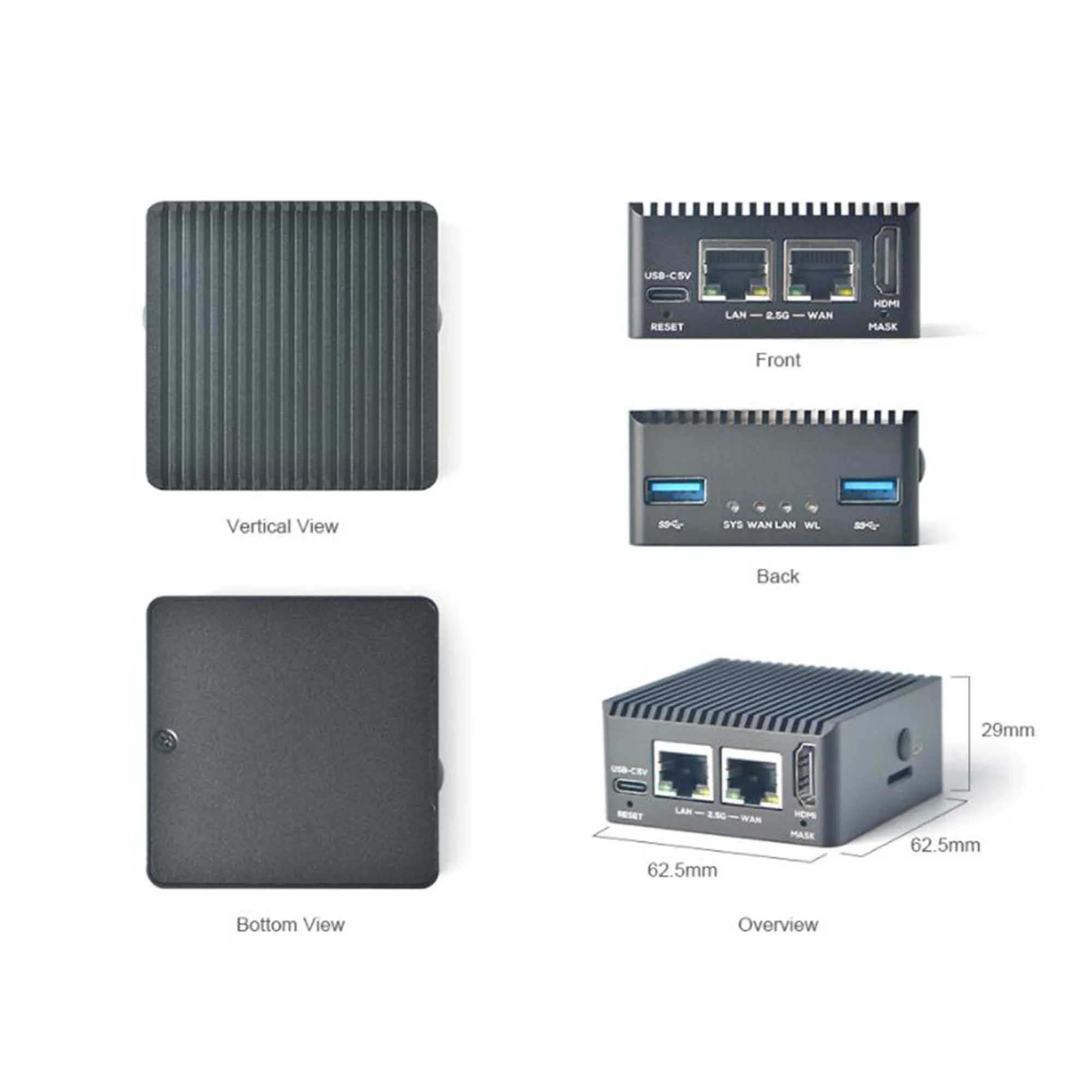 NanoPi R5C Rockchip RK3568 Двойной порт Ethernet 2,5G Поддержка M.2 WiFi модуля HDMI2.0 Linux/Openwrt/Debian/Ubuntu4