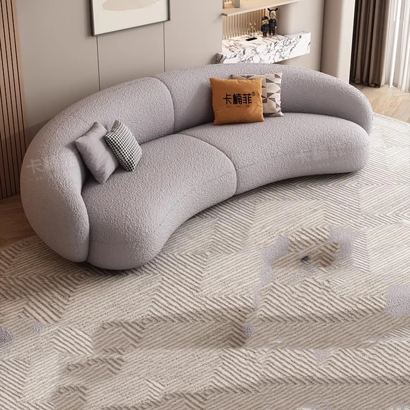 Nordic King Size Диван-кресло для гостиной Дизайнерский изогнутый диван Эргономичный Комфорт Уникальная Высококачественная Мебель Divano Для дома3