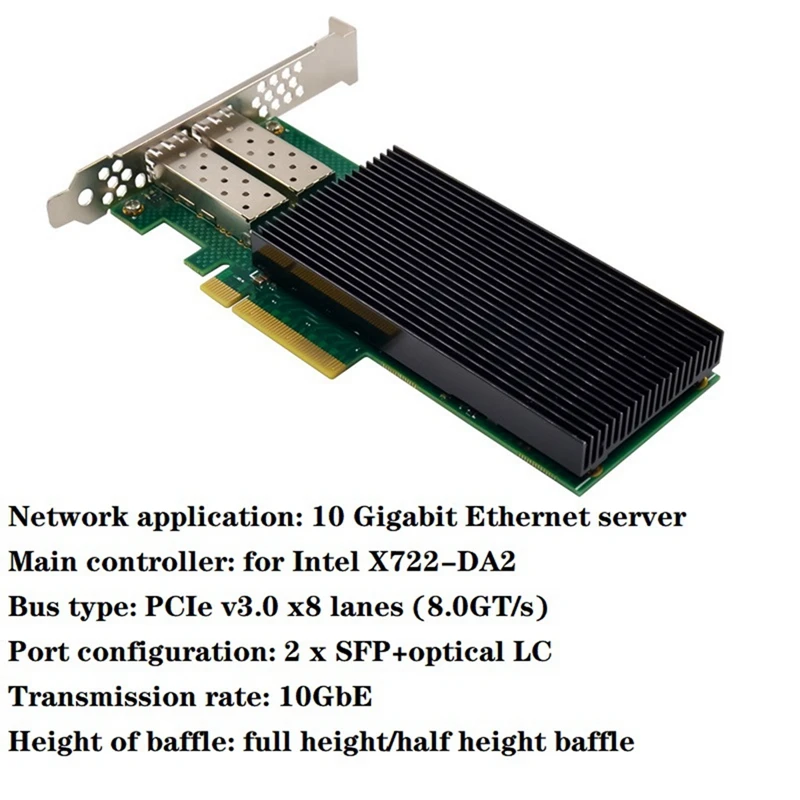 ST7328 X722-Da 10 Гигабитная Серверная сетевая карта Pcie X8 с двойным Портом 10G SFP + Серверная Оптоволоконная Сетевая карта IWARP RDMA Новая0