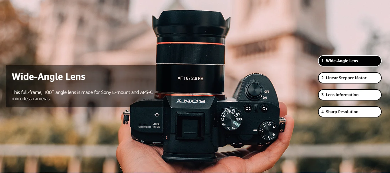 Samyang 18 мм F2.8 Широкоугольный объектив с автоматической фокусировкой, Полная рамка Для Sony FE Mount Micro-single Camera A7R4 A7M3 A7S3 A7Riii A7 A7R A66005