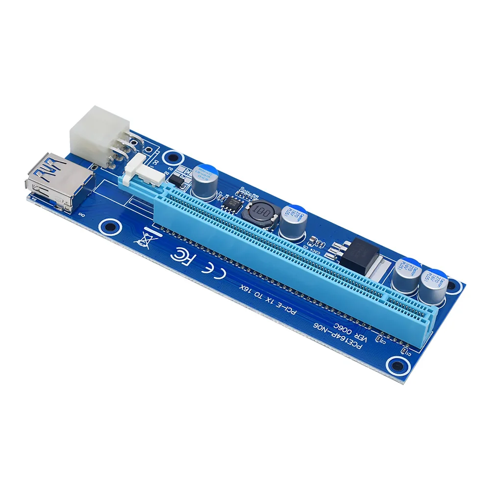 VER006C PCI-E Riser Card 006C PCIE 1X-16X Удлинитель 60 см 100 см USB 3.0 Кабель SATA-6Pin Шнур Питания для видеокарты2