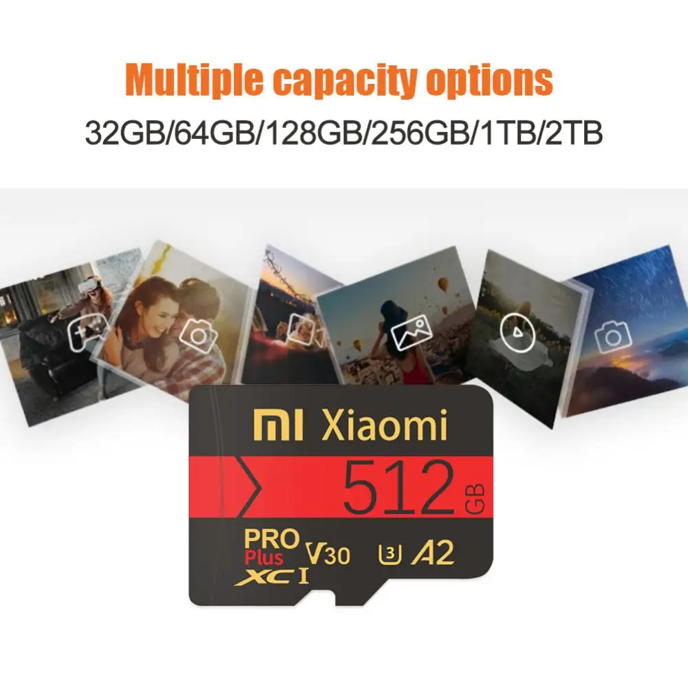 XIAOMI SD/TF Карта A2 Micro Memory Card Flash Pro Plus V30 Высокоскоростная 2 ТБ 1 ТБ 128 Гб 256 ГБ Карта памяти Для телефона/Камеры3