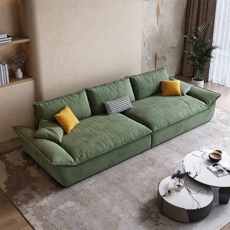 Xxl 3-местный диван Винтажный Зеленый Минималистичный Роскошный диван Дизайнерский Эргономичный Итальянский Салон Канапе для всего тела, Мебель для гостиной1