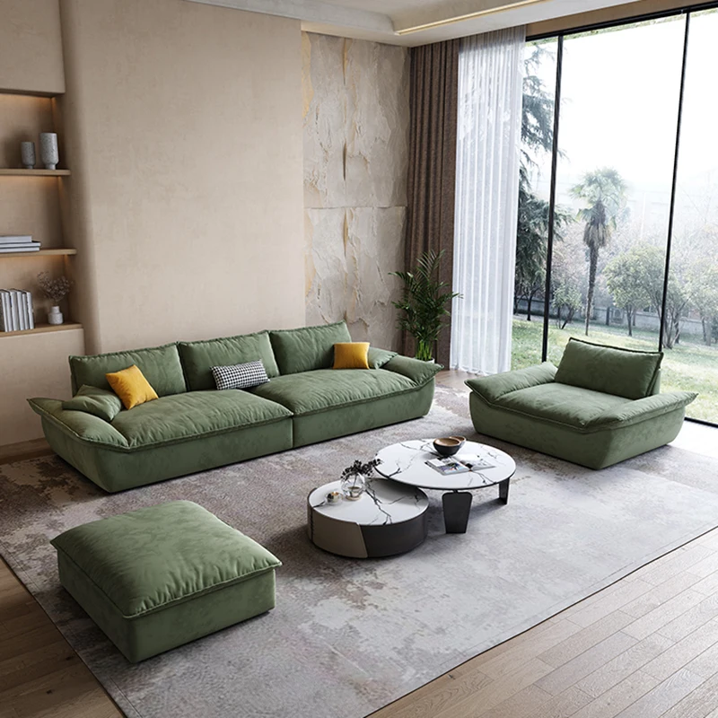 Xxl 3-местный диван Винтажный Зеленый Минималистичный Роскошный диван Дизайнерский Эргономичный Итальянский Салон Канапе для всего тела, Мебель для гостиной2